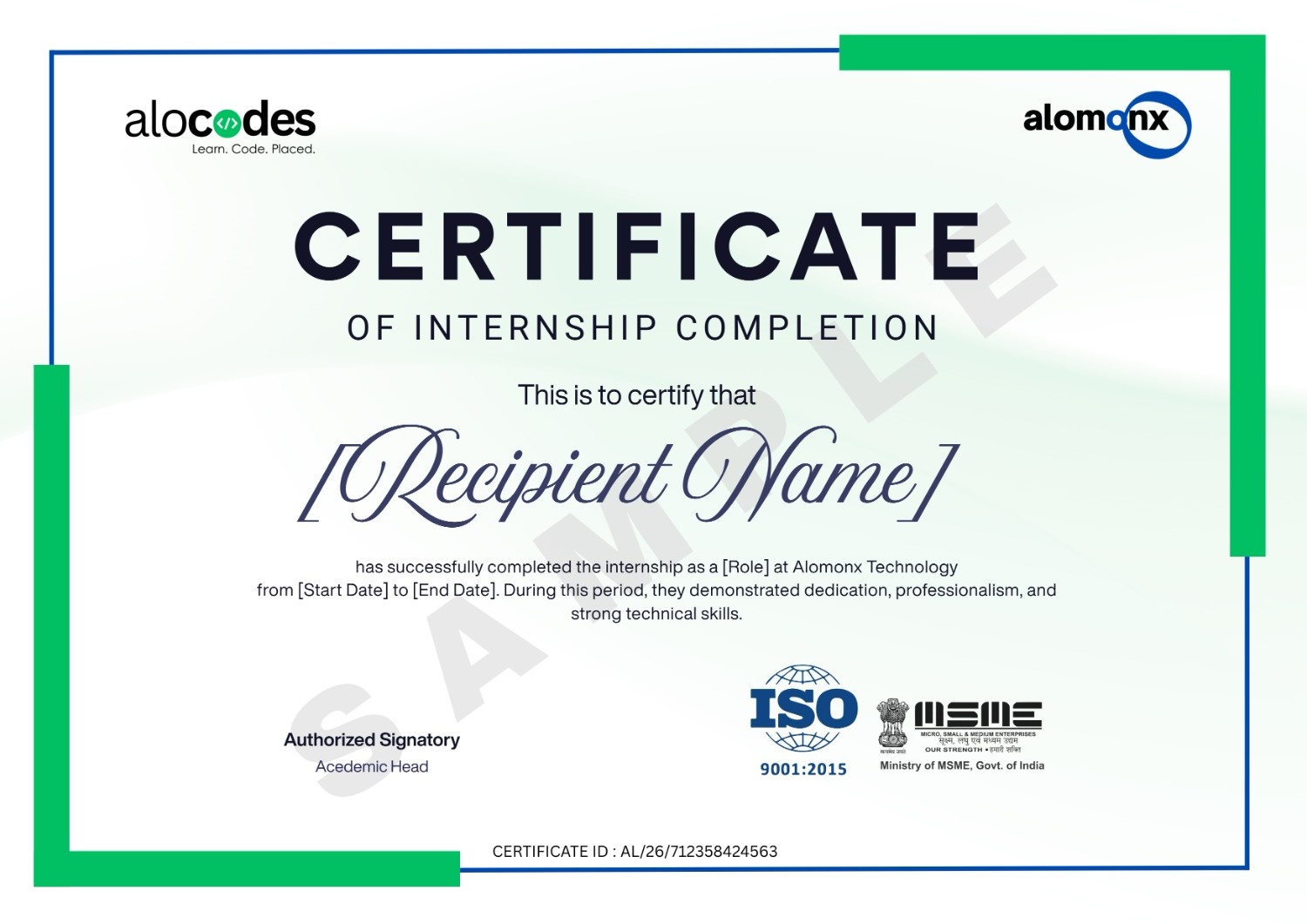 Certificate of Internship Completion preview